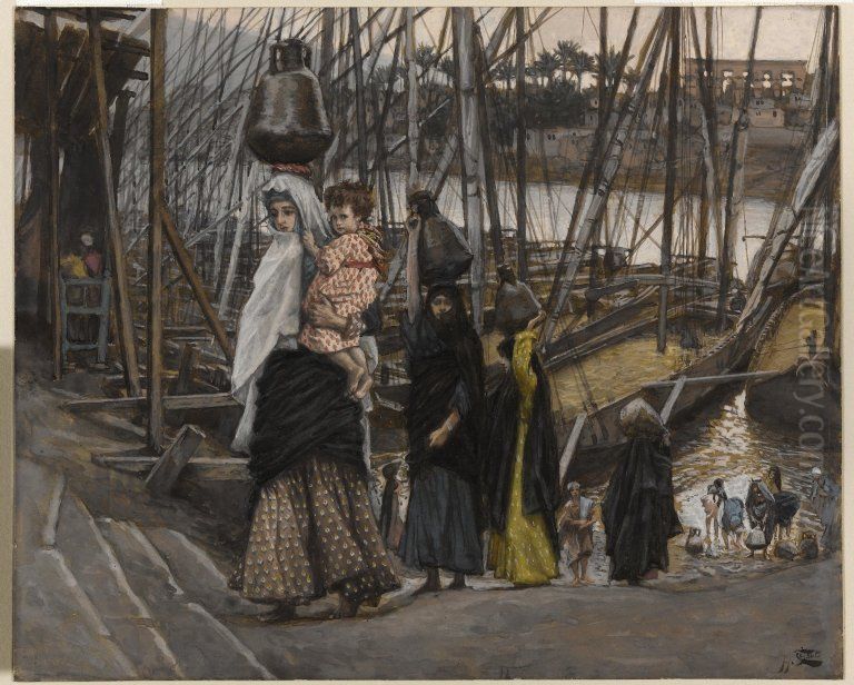 Le sejour en Egypte Oil Painting by James Jacques Joseph Tissot