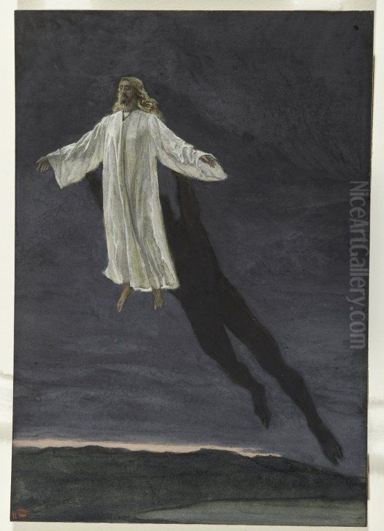 Jesus transporte par l'esprit sur une haute montagne Oil Painting by James Jacques Joseph Tissot