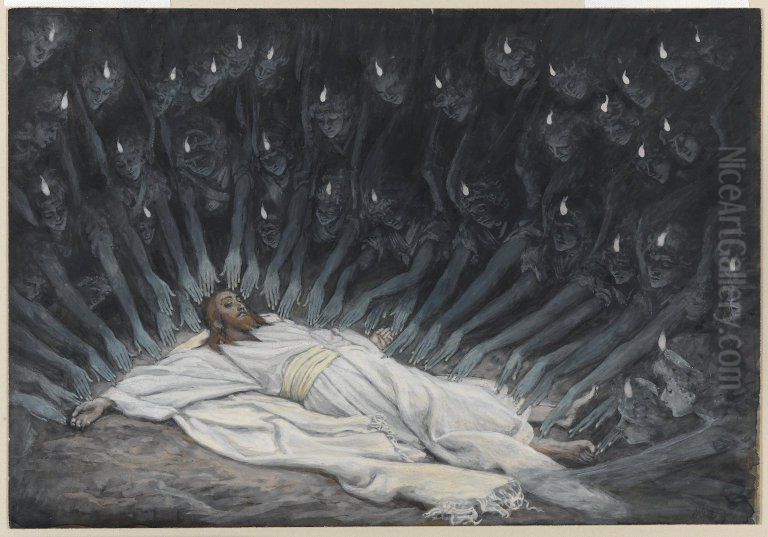 Jesus Ministered to by Angels Oil Painting by James Jacques Joseph Tissot