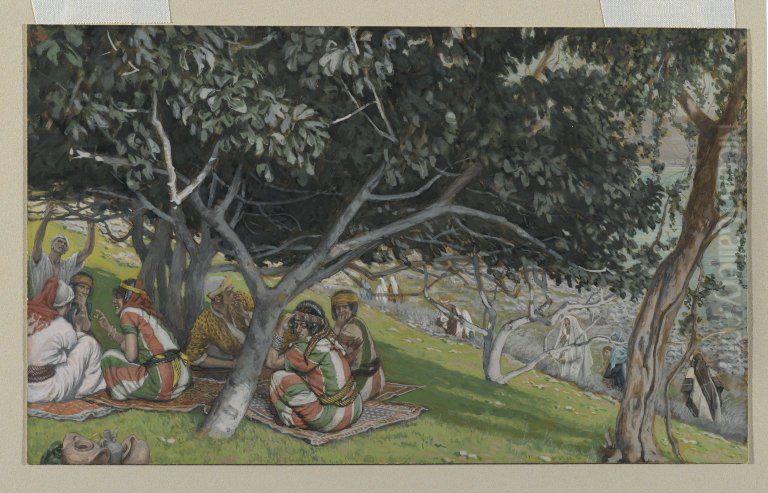 Nathaniel Under the Fig Tree Oil Painting by James Jacques Joseph Tissot