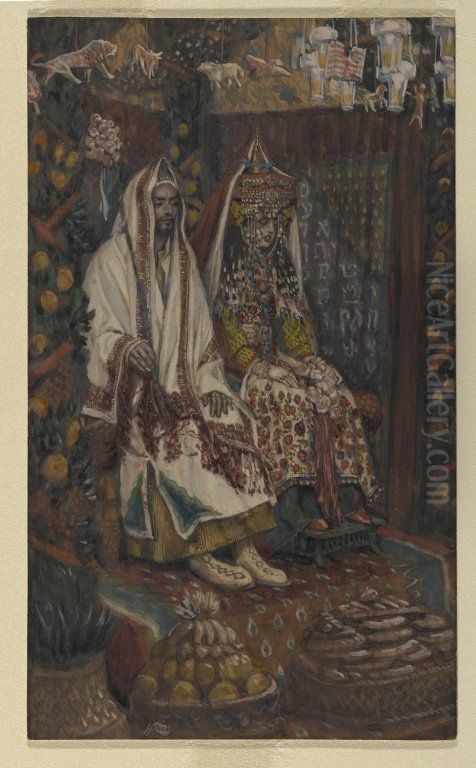 Les fiances de Cana Oil Painting by James Jacques Joseph Tissot