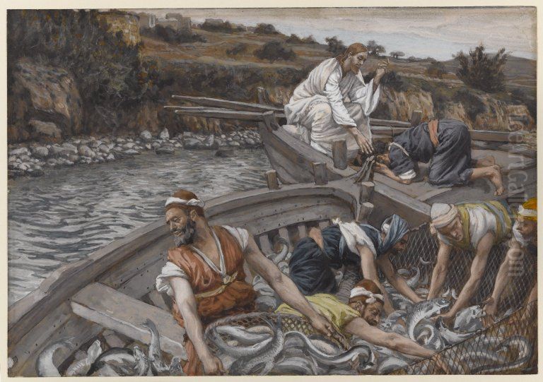 The Miraculous Draught of Fishes Oil Painting by James Jacques Joseph Tissot