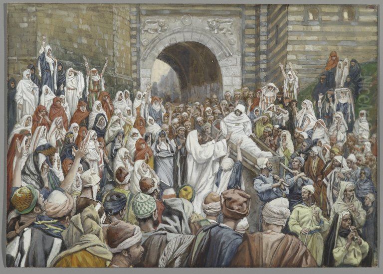 The Resurrection of the Widow's Son at Nain Oil Painting by James Jacques Joseph Tissot