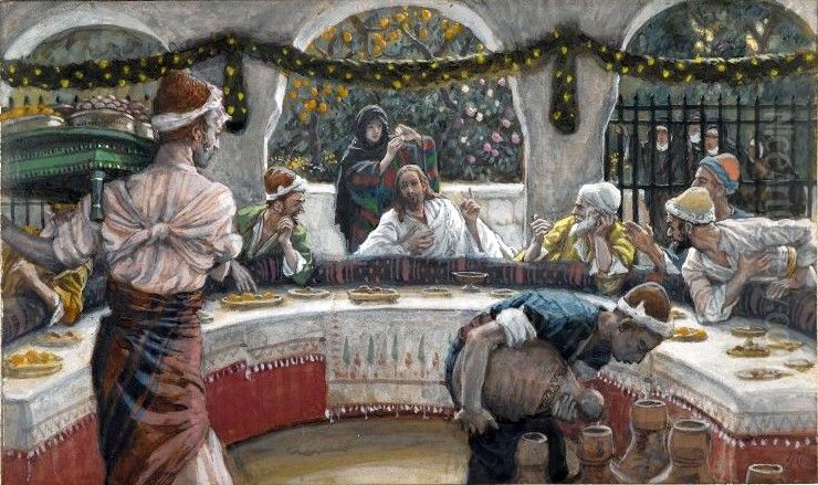 The Meal in the House of the Pharisee Oil Painting by James Jacques Joseph Tissot