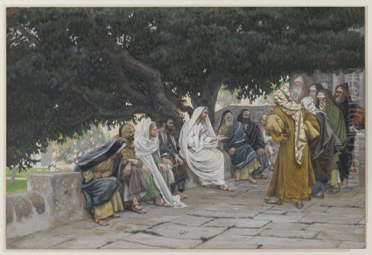 ThePhariseesand theSadduceesCome to TemptJesus Oil Painting by James Jacques Joseph Tissot