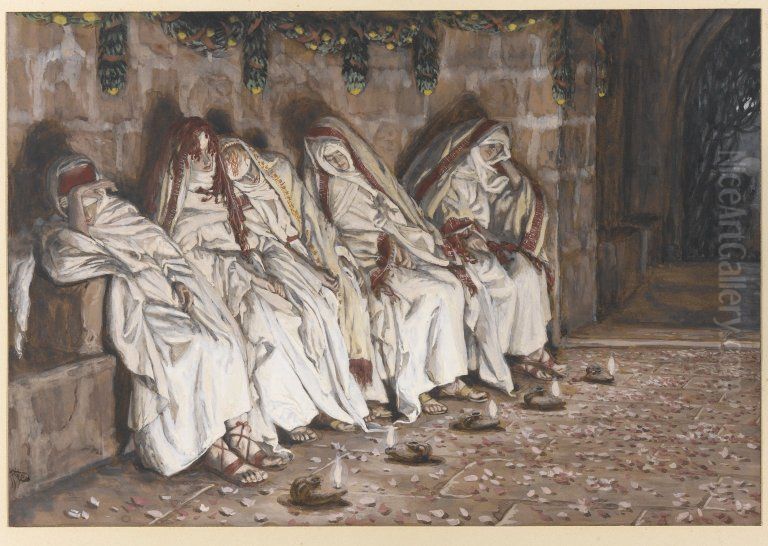 The Wise Virgins Oil Painting by James Jacques Joseph Tissot