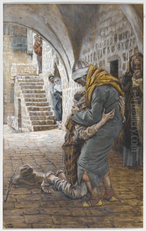 Le retour de l'enfant prodigue Oil Painting by James Jacques Joseph Tissot