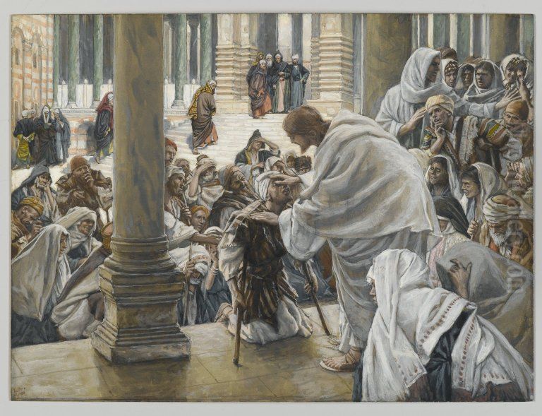 Il guerit les boiteux Oil Painting by James Jacques Joseph Tissot