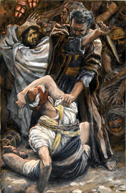 The Ear of Malchus Oil Painting by James Jacques Joseph Tissot