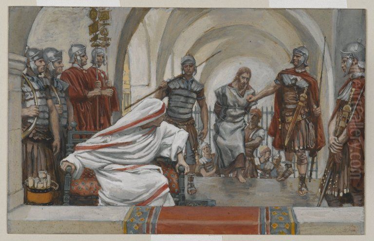 Jesus emmene de Herode a Pilate Oil Painting by James Jacques Joseph Tissot