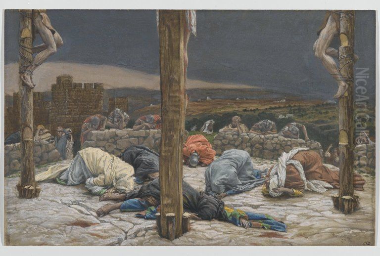 The Earthquake Oil Painting by James Jacques Joseph Tissot