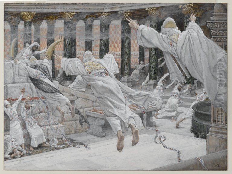 Les morts apparaissent dans le Temple Oil Painting by James Jacques Joseph Tissot