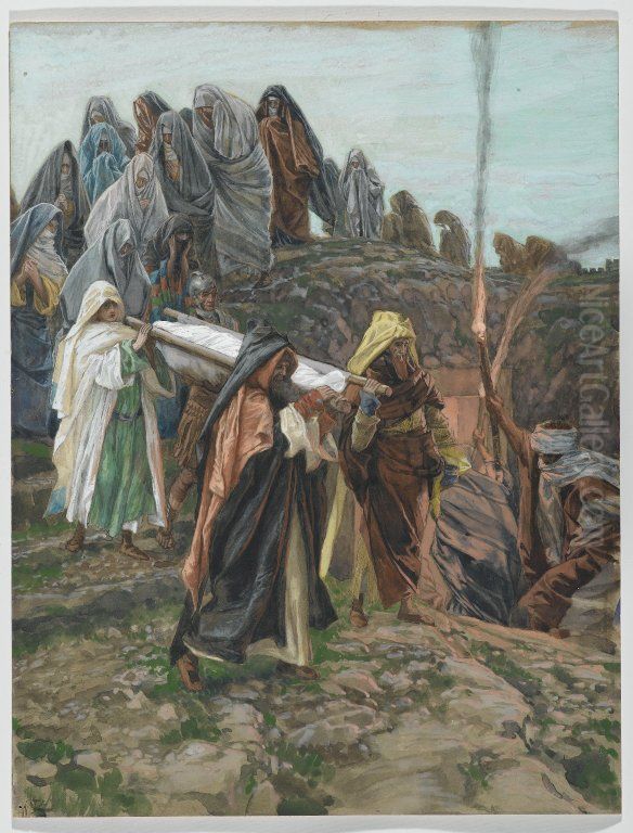 Jesus porte au tombeau Oil Painting by James Jacques Joseph Tissot