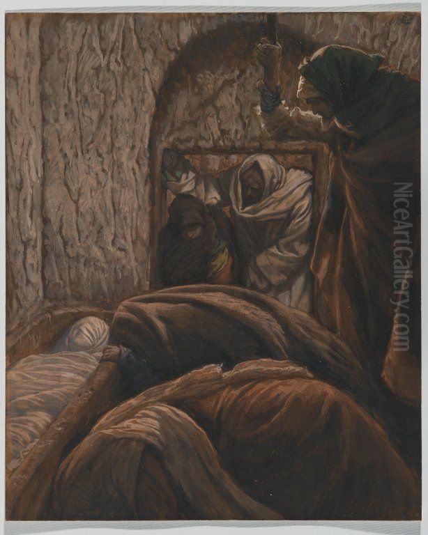 Jesus dans le sepulcre Oil Painting by James Jacques Joseph Tissot