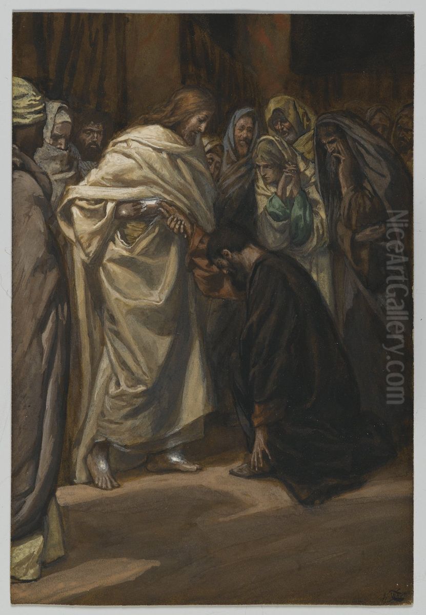 Incredulite de Saint Thomas Oil Painting by James Jacques Joseph Tissot