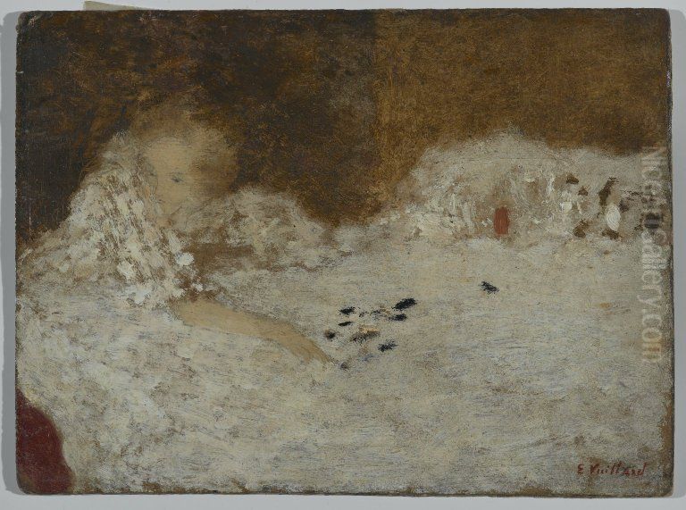 Young Woman in Bed Oil Painting by Jean-Edouard Vuillard