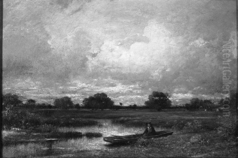 On the Marsh Oil Painting by Jules Dupre