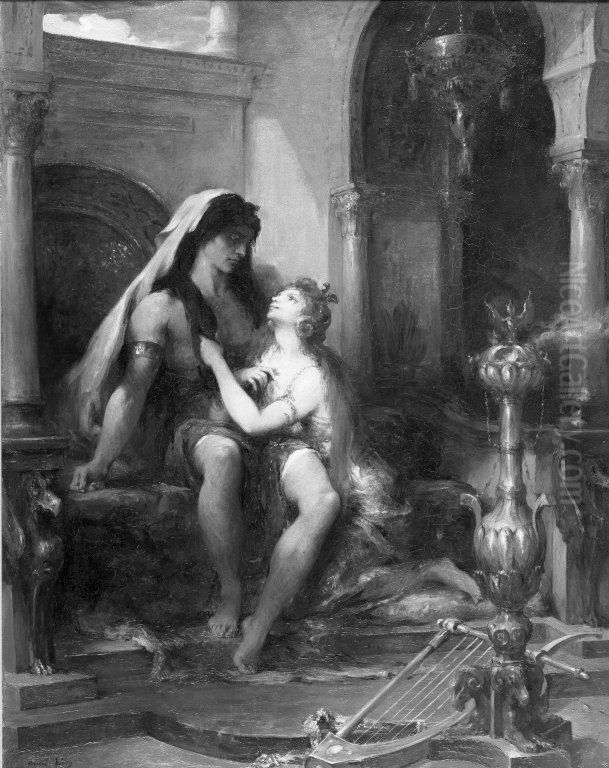 Samson and Delilah (Samson et Dalila) Oil Painting by Henri Leopold Levy