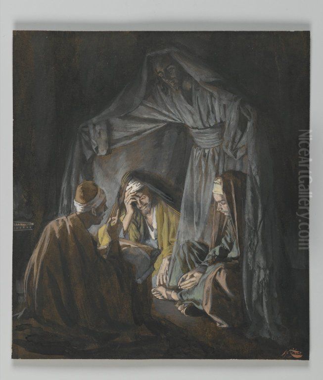 Two or Three Gathered in my Name Oil Painting by James Jacques Joseph Tissot