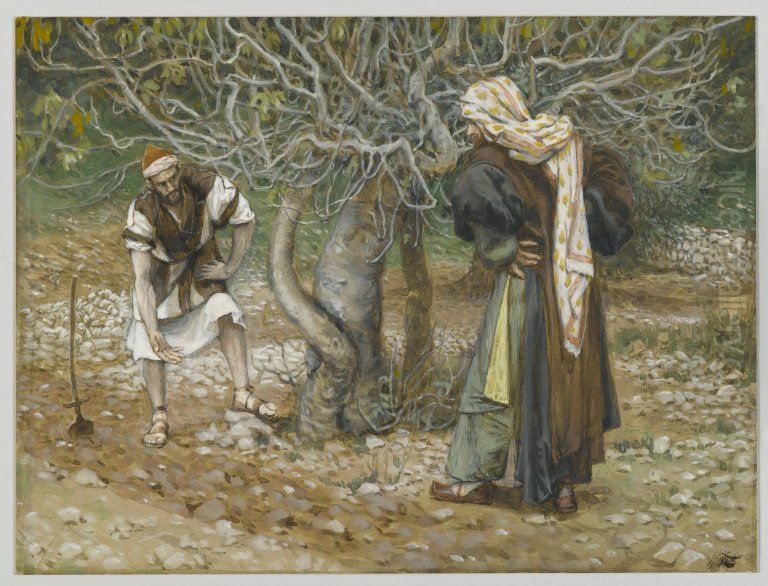 The Vine Dresser and the Fig Tree Oil Painting by James Jacques Joseph Tissot