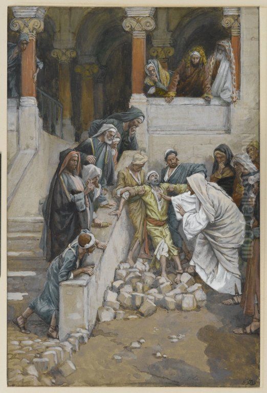 The Blind and Mute Man Possessed by Devils Oil Painting by James Jacques Joseph Tissot