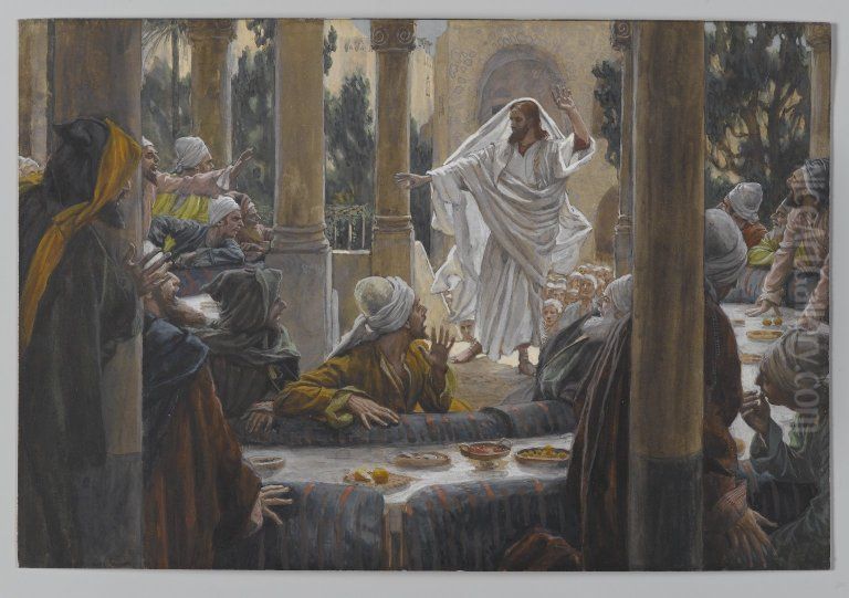 Imprecations contre les pharisiens Oil Painting by James Jacques Joseph Tissot