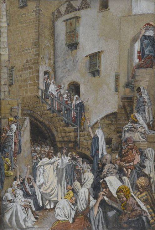 Une femme crie dans en foule Oil Painting by James Jacques Joseph Tissot