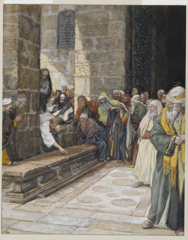 The Adulterous Woman--Christ Writing upon the Ground Oil Painting by James Jacques Joseph Tissot