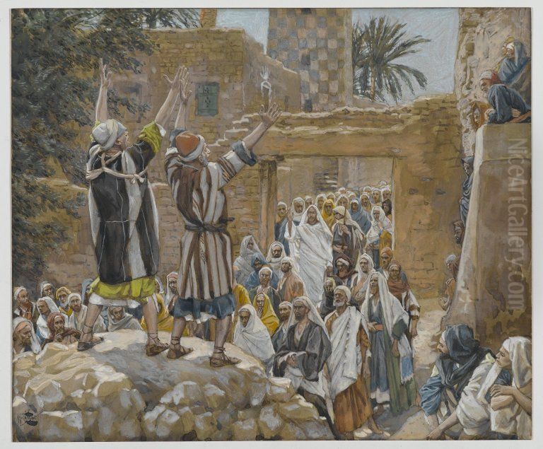 Les deux aveugles a Jericho Oil Painting by James Jacques Joseph Tissot