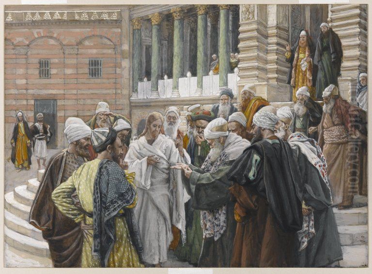The Tribute Money Oil Painting by James Jacques Joseph Tissot