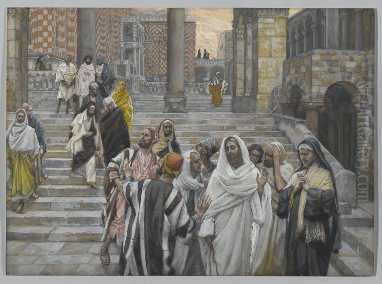 The Disciples Admire the Buildings of the Temple Oil Painting by James Jacques Joseph Tissot