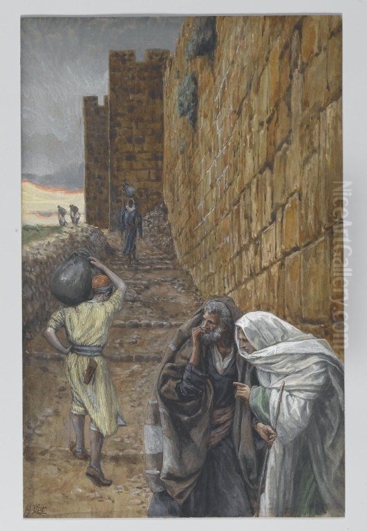 L'homme a la cruche Oil Painting by James Jacques Joseph Tissot