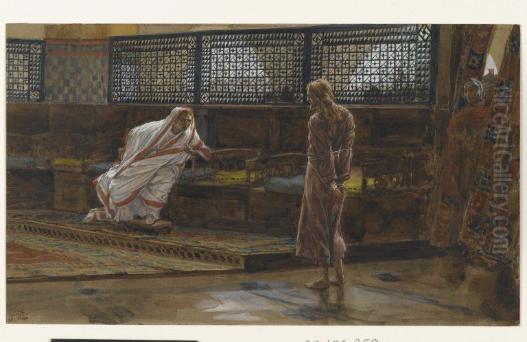 Jesus Before Pilate, First Interview (Jesus devant Pilate. Premier entretien). Oil Painting by James Jacques Joseph Tissot
