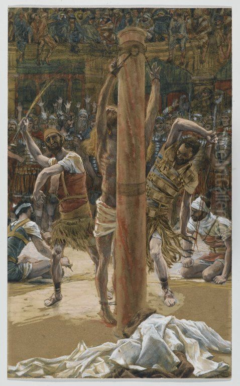 La flagellation de dos Oil Painting by James Jacques Joseph Tissot