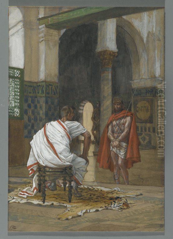 Jesus devant Pilate. Deuxieme entretien Oil Painting by James Jacques Joseph Tissot