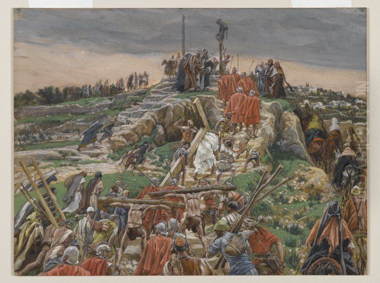 Le cortege arrivant au calvaire Oil Painting by James Jacques Joseph Tissot