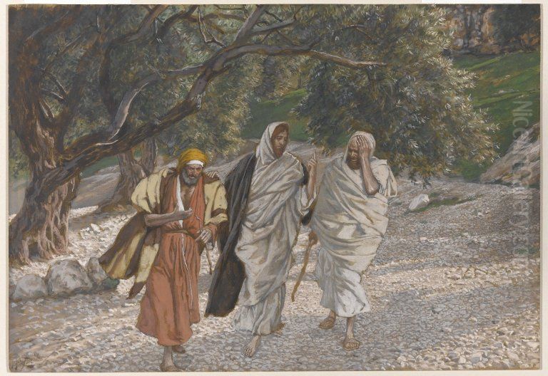Les pelerins d'Emmaus en chemin Oil Painting by James Jacques Joseph Tissot