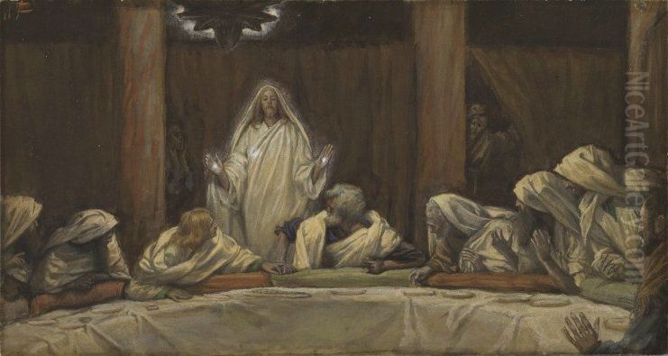Apparition du Christ au cenacle Oil Painting by James Jacques Joseph Tissot