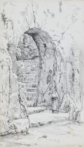 The Entrance to the Tomb of the Prophets Oil Painting by James Jacques Joseph Tissot