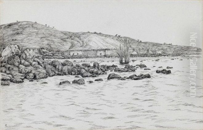 The Lake of Gennesaret near the Site of Bethsaida Oil Painting by James Jacques Joseph Tissot