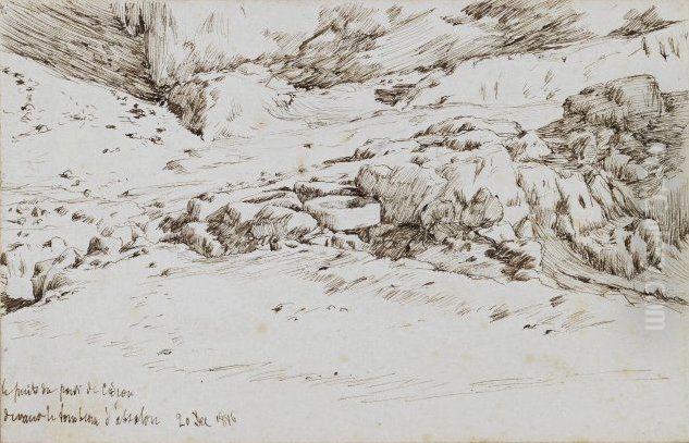 A Well near the Bridge of Kedron Oil Painting by James Jacques Joseph Tissot