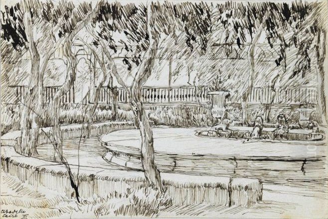 Jardin de la citadelle, Caire Oil Painting by James Jacques Joseph Tissot