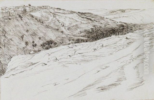 Vallee Josaphat en venant de Bethanie Oil Painting by James Jacques Joseph Tissot