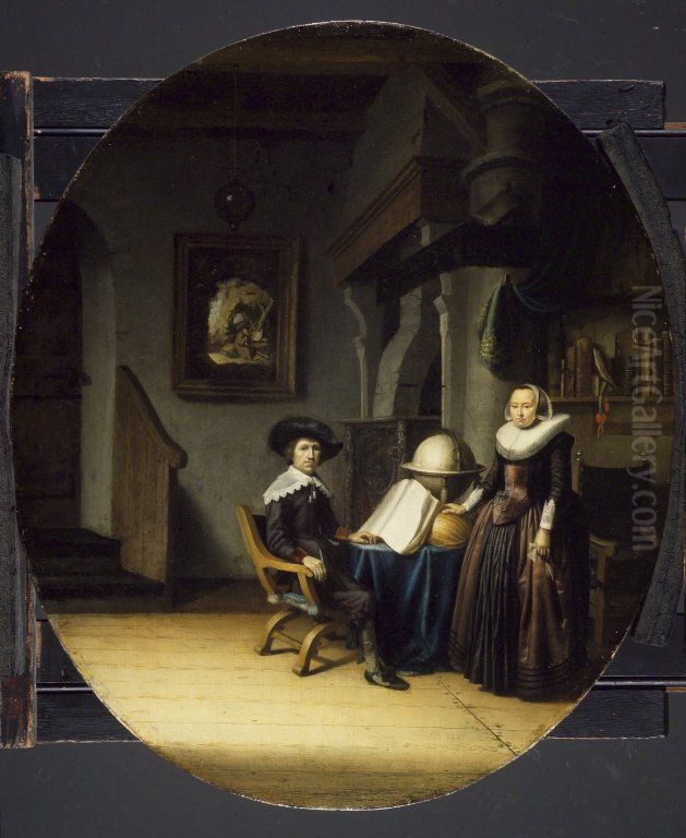 Burgomaster Hasselaar and His Wife Oil Painting by Gerrit Dou