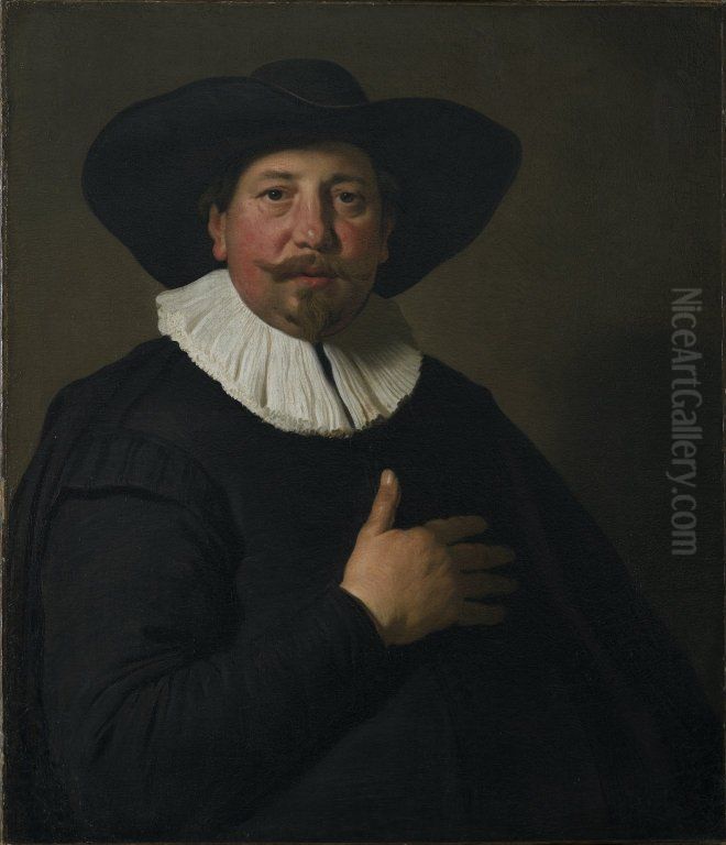 Portrait of a man Oil Painting by Jacob Adriaensz Backer
