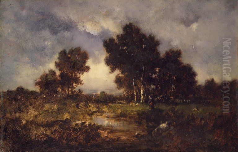 Trees and Pool Oil Painting by Narcisse Virgilio Diaz