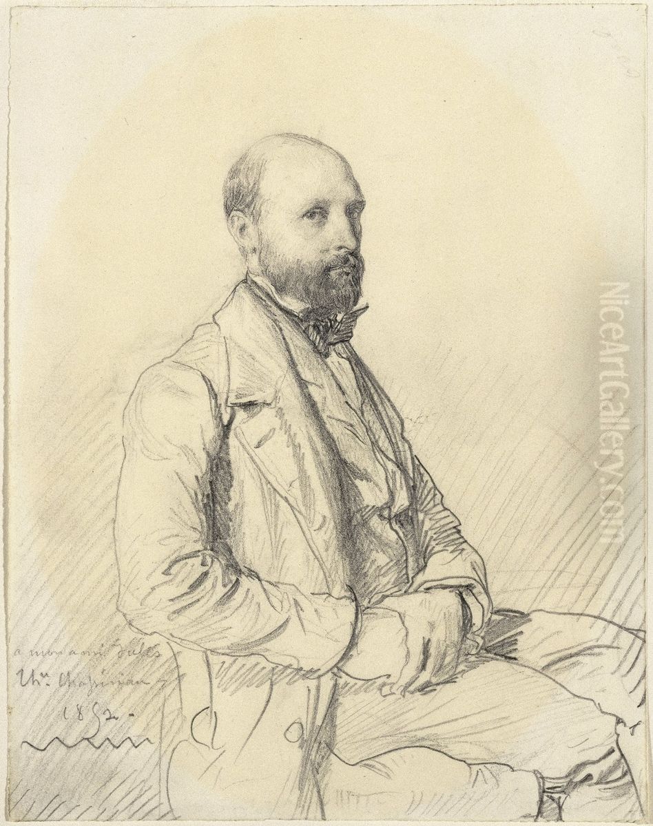 Portrait of Jules Monnerot Oil Painting by Theodore Chasseriau
