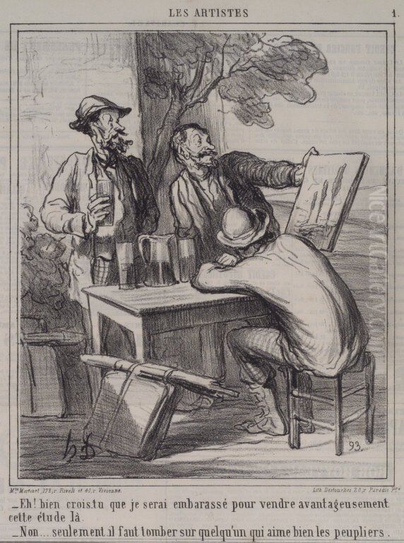 Eh! Bien Crois-Tu...les Peupliers. Oil Painting by Honore Daumier