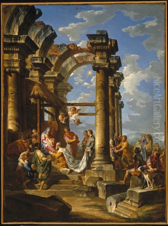 Adoration of the Magi Oil Painting by Giovanni Paolo Panini