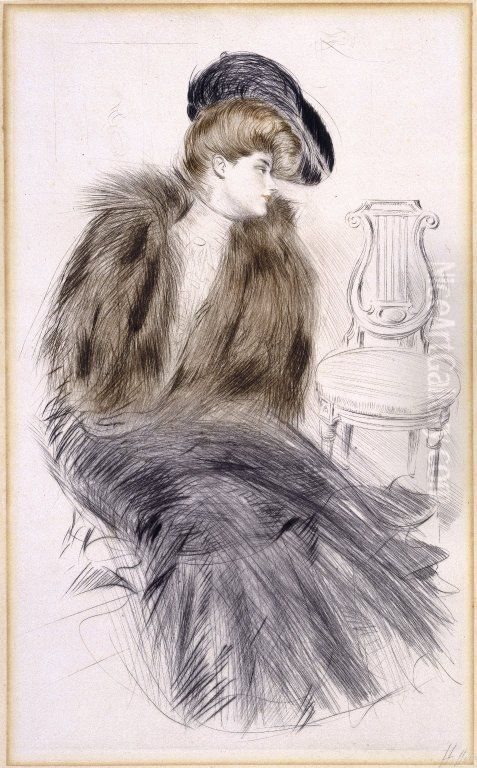 Woman Seated Oil Painting by Paul Cesar Helleu